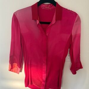 Elie Tahari Fuchsia Button Down Shirt